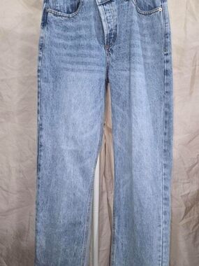 Princess Polly Light Blue High-Rise Straight Jeans
